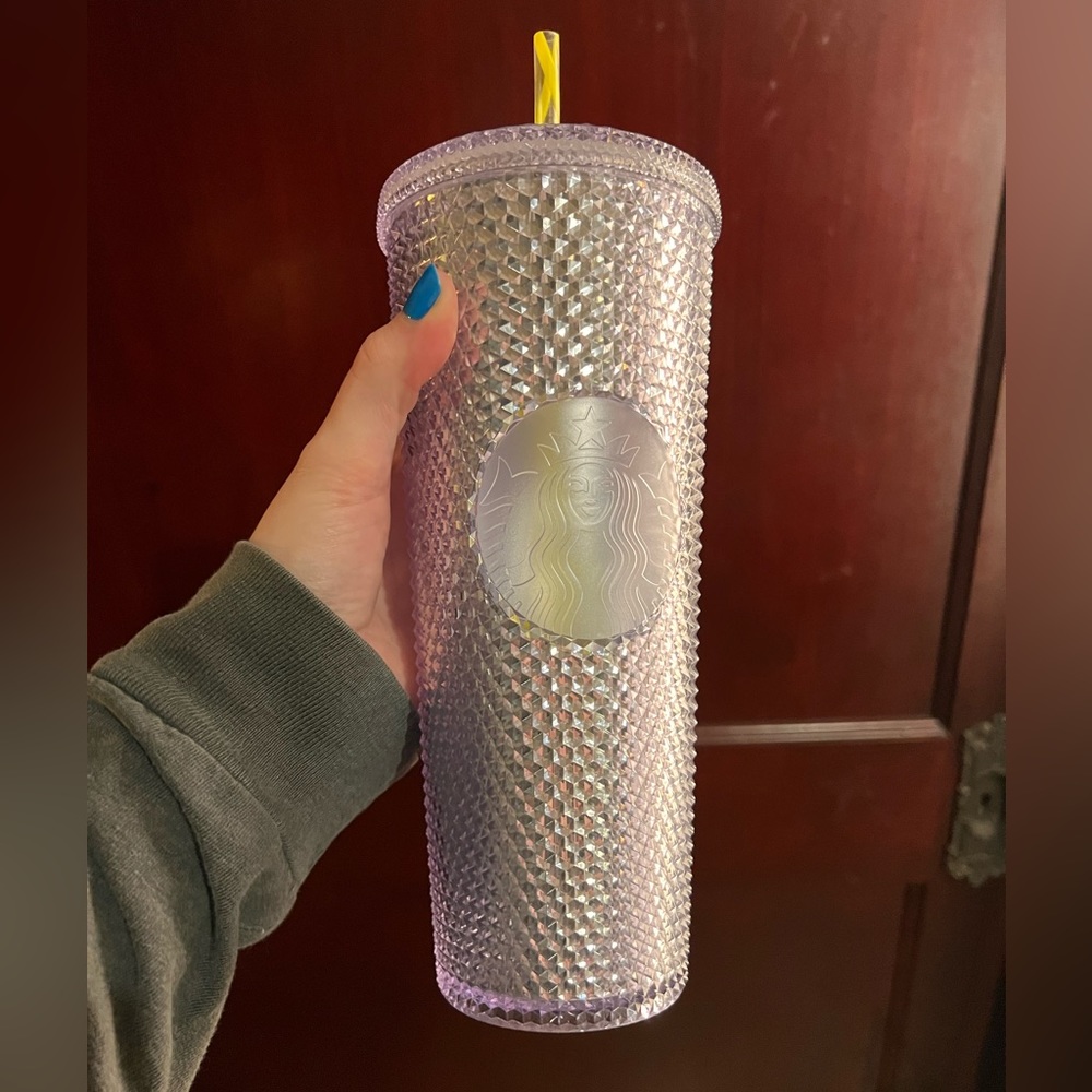 Silver studded Starbucks tumbler